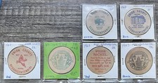 Wooden Nickels Union County PA Sesquicentennial 1963 Green Red Blue Ink Lot of 6