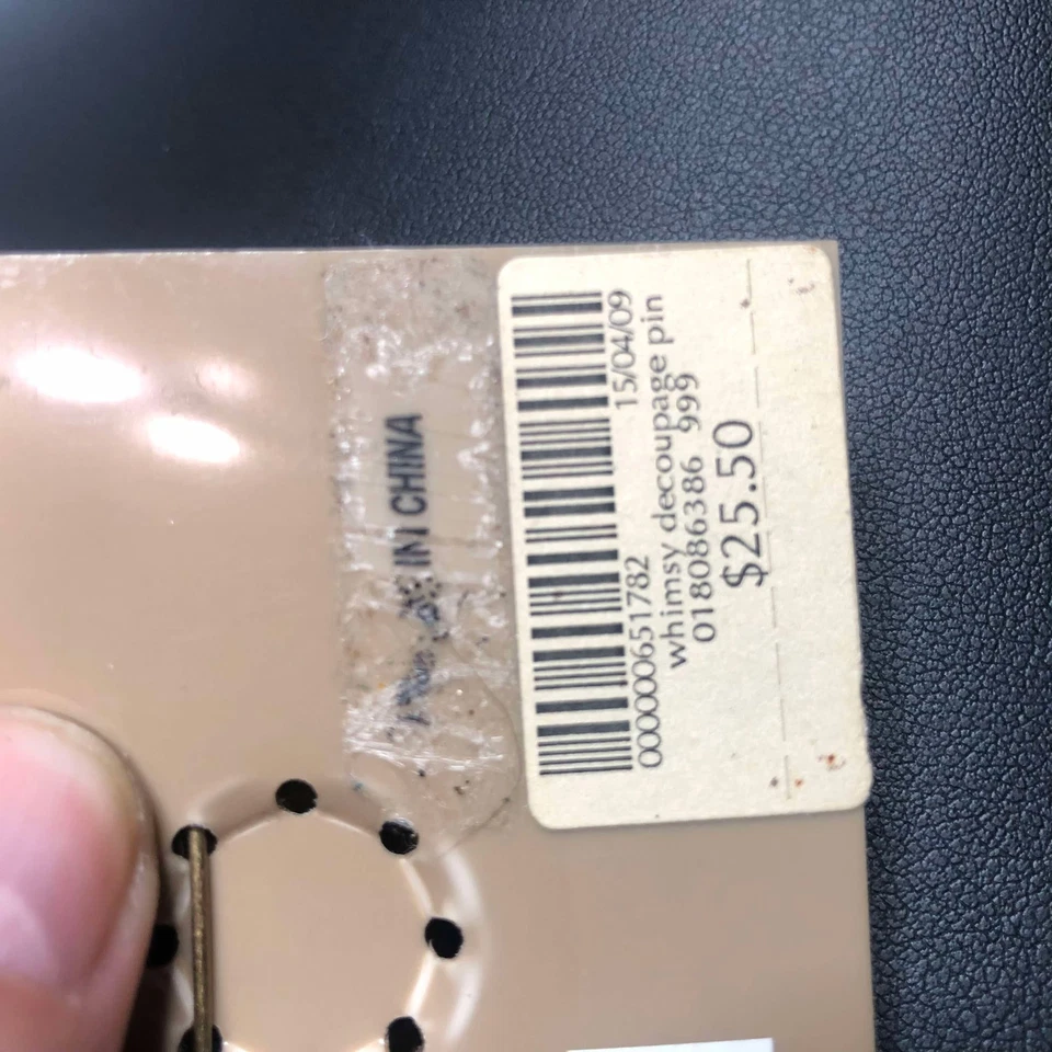 Broche prendedor 3040 Vintage Coldwater Creek 2009 Whimsy Decoupage imitación turquesa Foto 2 de 2