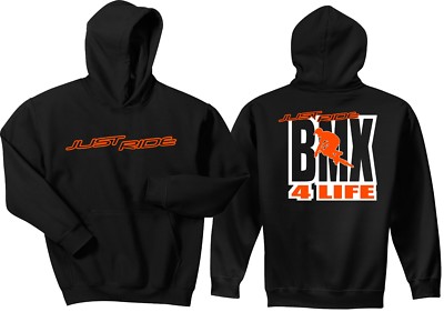 JUST RIDE BMX LIFE HOODIE SWEAT SHIRT BIKE BICYCLE GT HARO RACE KINK  SUNDAY - Main Image