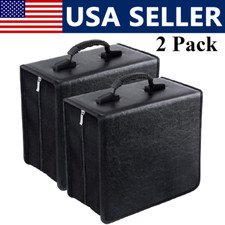 2 Pack 400 Capacity DVD Binder Case CD Wallets Storage Organizer Holder Booklet
