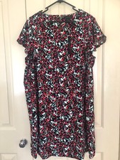 Tahari Black Floral Dress, Flutter Sleeves Size 20, Brand New, Plus size