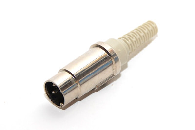 DIN-Stecker / Diodenstecker von Hirschmann, 3-polig Würfel, 180°, Metall, NOS
