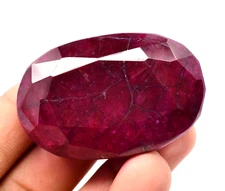 301.5 CT Natural Huge Red Ruby Certified Museum Use Treated Oval Cut Gemstone