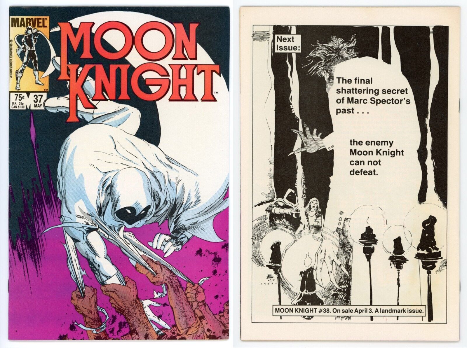 Moon Knight #37 (FN- 5.5) 1st app Elias Spector Origin Marc Spector 1984 Marvel