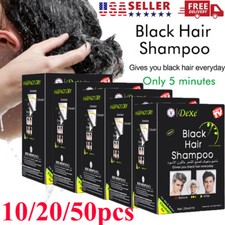 50PCS Dexe Black Hair Shampoo 5 minutes Instant Dye Long Lasting Hair Darkening
