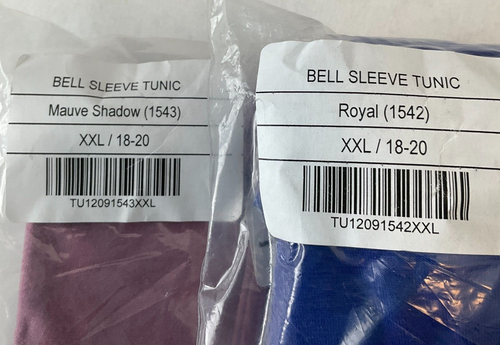 Agnes And Dora Bell Sleeve Tunic Tops Womens Size 2XL 18-20 Blue Mauve 2 Tops - Picture 4 of 19