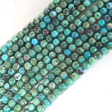 3mm Grade AAA Genuine Natural Turquoise Green Smooth Round Loose Bead 15"