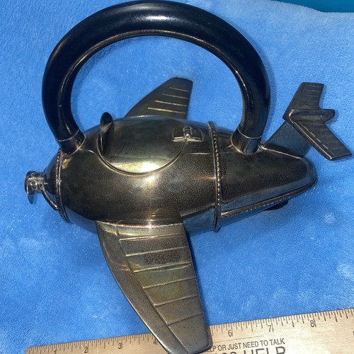 Vintage versilberte Flugzeug geformte Teekanne EUC