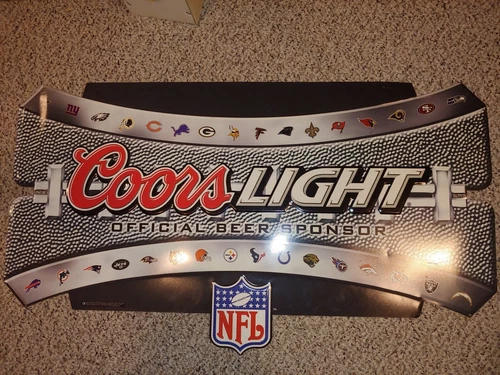 Vintage 2004 Football Coors Light Beer Metal Sign,NFL NFC AFC  Team Logos,45x25