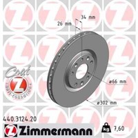 Zimmermann 2X Bremsscheibe Vorne Ø302 Mm Beschichtet FüR Peugeot RCZ