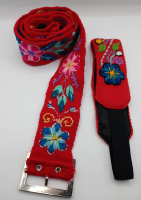 Hand Embroidered Peruvian Belt Set Andean Community Ayacucho Hand Embroidered Peruvian Belt Set from the Community of  main image 3