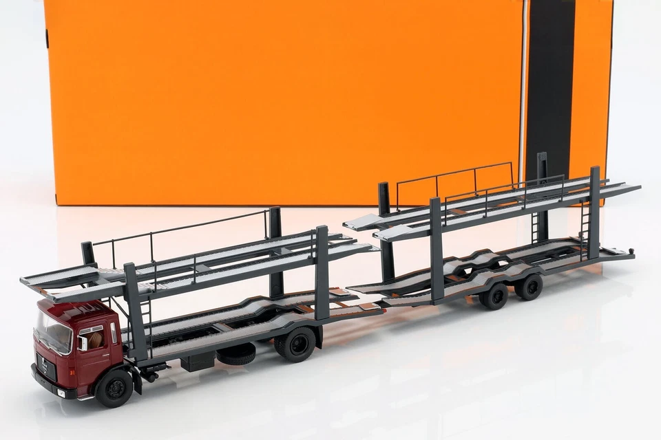 IXO 1/43 TTRX007 MAN Transporteur tractor+trailer 1970 Dark Red Rouge foncé NLA - Immagine 3 di 4