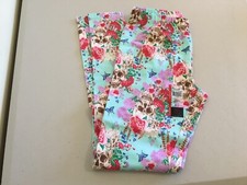 New No Boundaries Cotton Leggings Juniors Women Floral Skull Mint Many Sizes