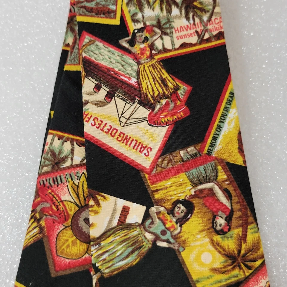 Corbata Rainbow Gifts Ukelele Hawaiano Plumeria Lei Tabla de Surf Hula Girl Lote de 2 Foto 4 de 4