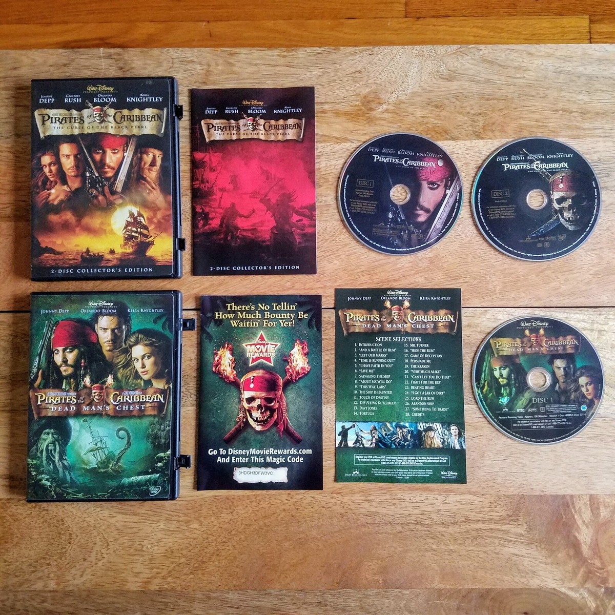 Pirates of the Caribbean DVD Lot Curse of the Black Pearl Dead