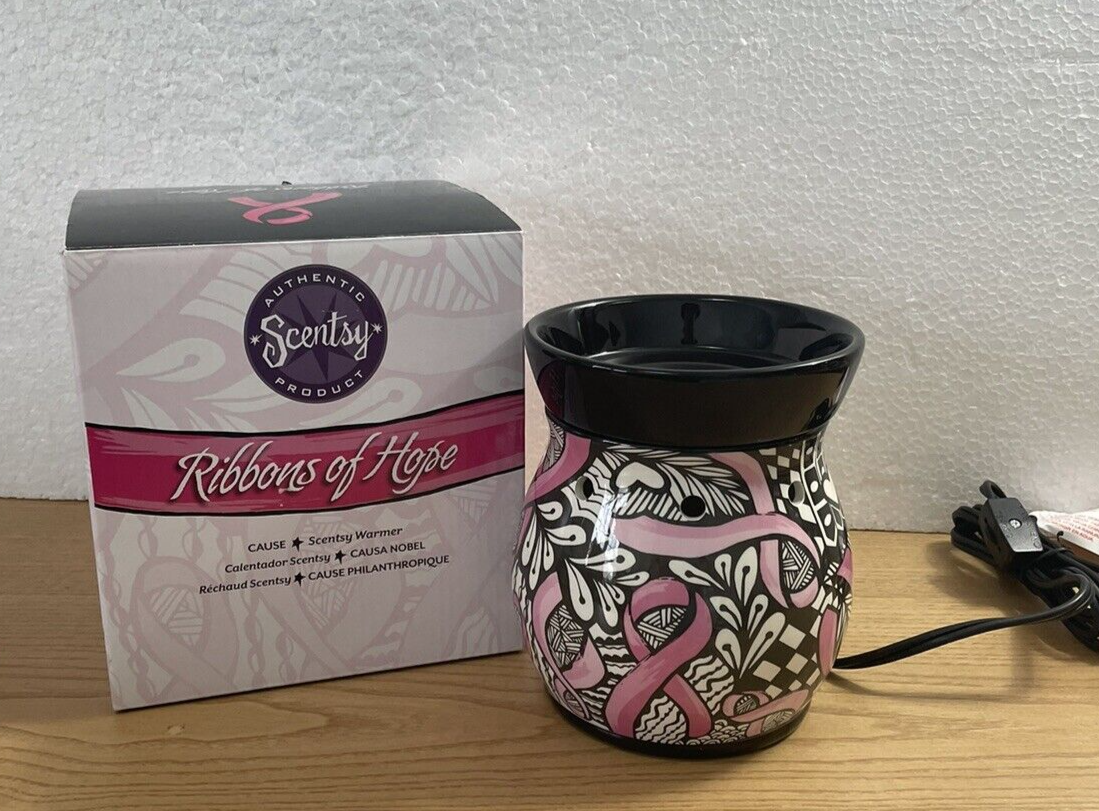 Scentsy Warmer Ribbons of Hope Breast Cancer Awareness Pink Full Size