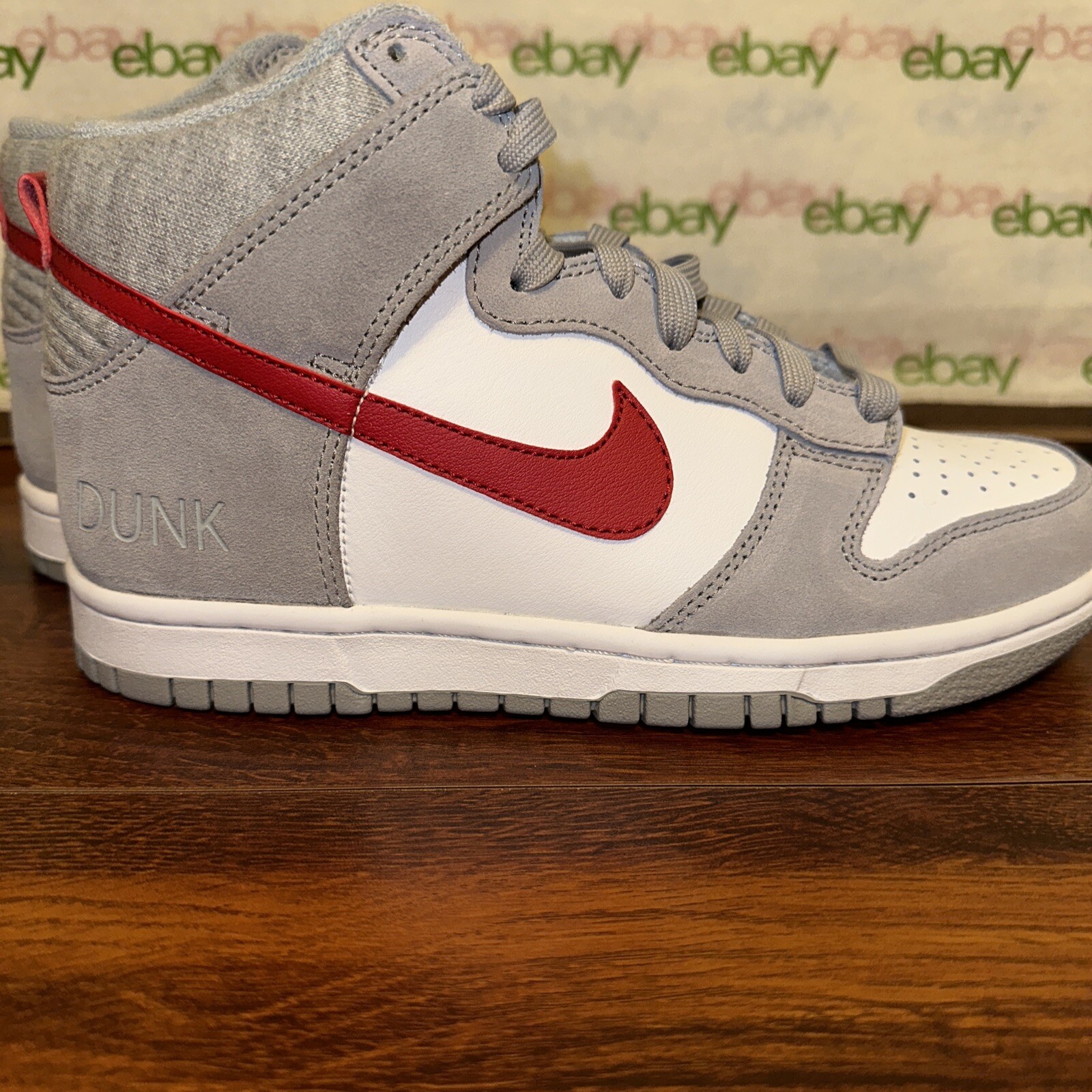 Nike Dunk High Athletic Club Grey White Red GS 5 Women’s Size 6.5 NEW DH9750-001