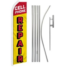 Cell Phone Repair Letters Super Swooper Flag Flag Pole Kit Ground Spike