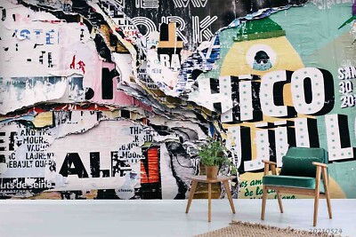 3D Texts Graffiti Art Wallpaper Wall Murals Removable Wallpaper