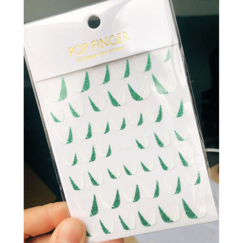 Selbstklebende Maniküre-Dekorationsaufkleber Bunte 3D-Pailletten French Tips < - Bild 18 von 20