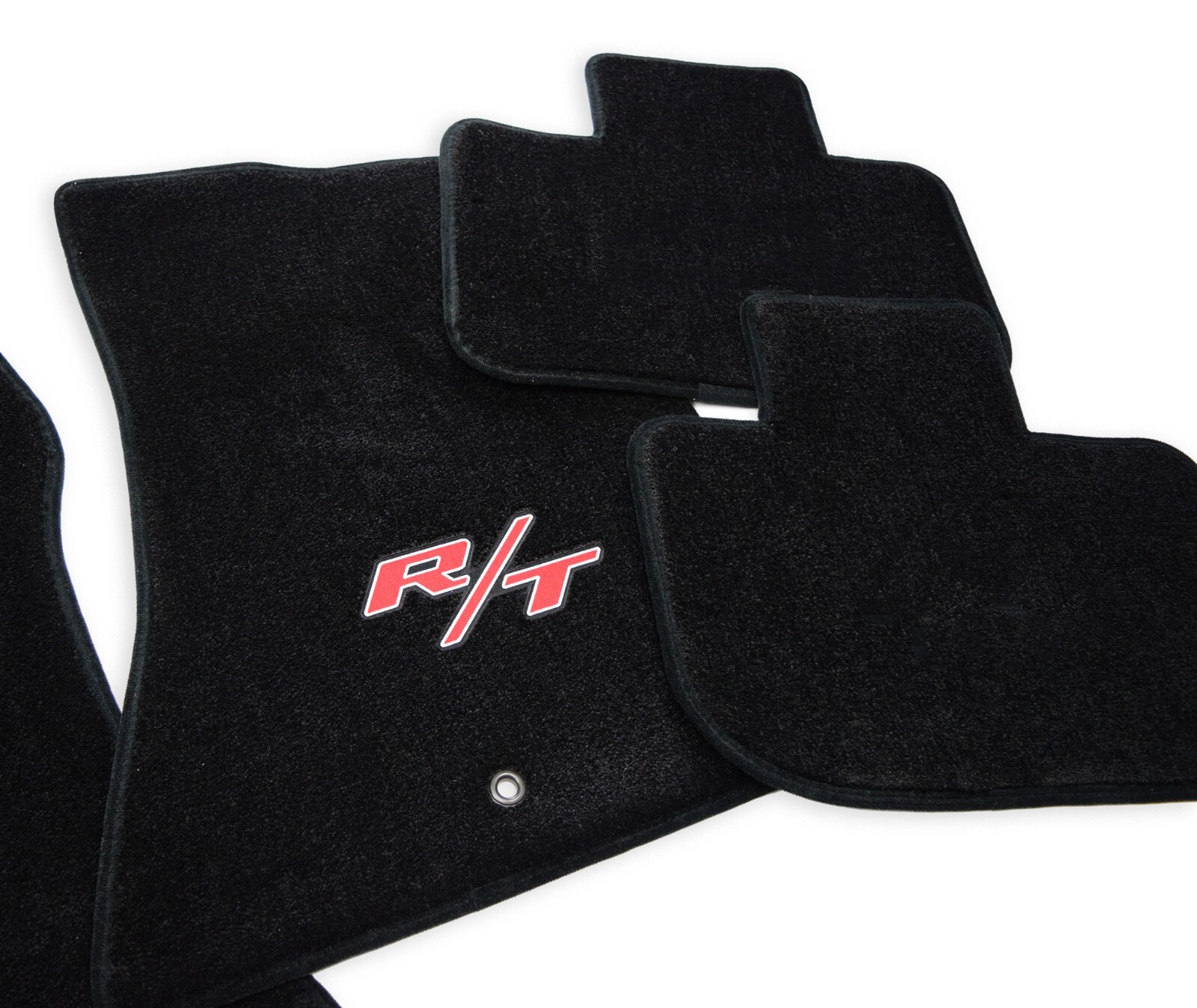 Dodge Charger R/T Floor Mats Black Carpet R/T Red Logos Premium 32oz