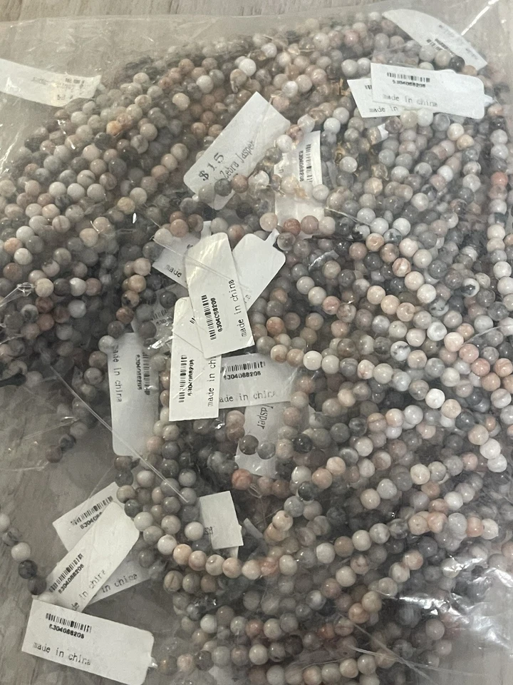 Pink Zebra Jasper  4mm - Healing Gemstone Beaded Lot - Image 3 of 4