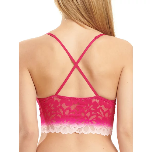 No Boundaries Juniors Longline Lace Bra, Pink, XXL - Picture 3 of 5