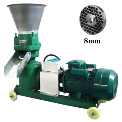 220V Feed Pellet Mill Machine Feed Maker Pelletizer 8mm Plate 200kg/h 3 Rollers