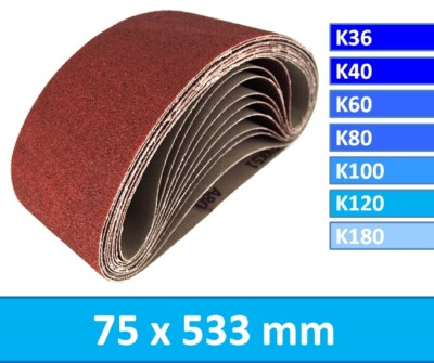 SCHLEIFBAND SET FÜR BOSCH GBS 75 AE Bandschleifer [ 75x533 SCHLEIFBAND SET FÜR BOSCH GBS 75 AE Bandschleifer [ 75x533