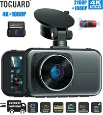 TOGUARD 4K Dash Cam Front and Rear 3 inch Dual Dash Camera Car DVR Night Vision