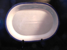 Vintage KNABSTRUP DENMARK STONEWARE Christine Blue Gray 14" Platter - New