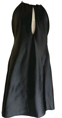 Slinky Black Slip Dress Nasty Gal Open Back 8 Mini Short Keyhole Club  Cocktail | eBay