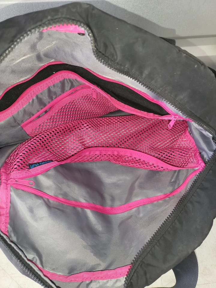 Adidas Duffle Bag Black Pink Mesh Lining Gym Travel Casual Lightweight - Image 3 of 4