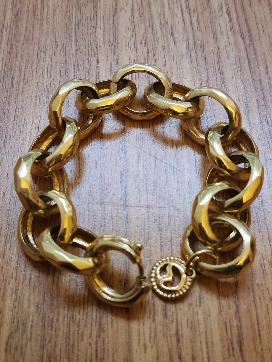 Vintage 80s St John's Gold Tone Faceted Statement Chunky