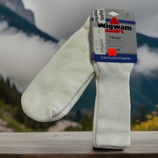 VTG Socks Wigwam 80's 90's 7-Footer Sports White 9-17 Acrylic USA Tube 27"
