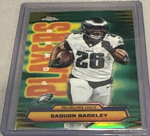 2025 Topps Chrome Football Saquon Barkley Green Power Players PP-13 /99