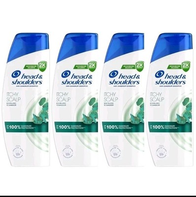 4 Pack Head & Shoulders Itchy Scalp Anti-Dandruff Shampoo 4/250ml FREE SHIPPING