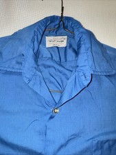 vtg ROYAL KNIGHT PERMANENT PRESS BUTTON FRONT SHIRT Light Green Mens 16.5 - 34