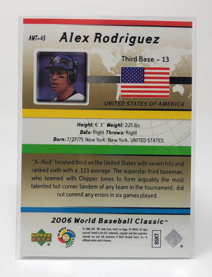 Alex Rodriguez USA 2006 World Baseball Classic Upper Deck SPx #AWT-45 All-World - Image 2 of 2