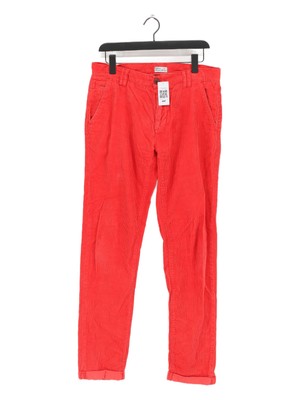 Barbour Men's Suit Trousers W 34 in Red 100% Cotton Straight Dress