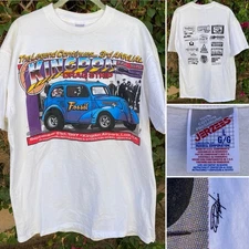 Vintage Kingdon Dragstrip Kingdon Airpark Lodi California Drag Race T Shirt Sz L
