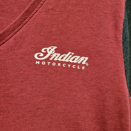 Indian Motorcycle V-Neck T-Shirt Women’s Short Sleeve Red Size XL 100% Cotton - Picture 3 of 10