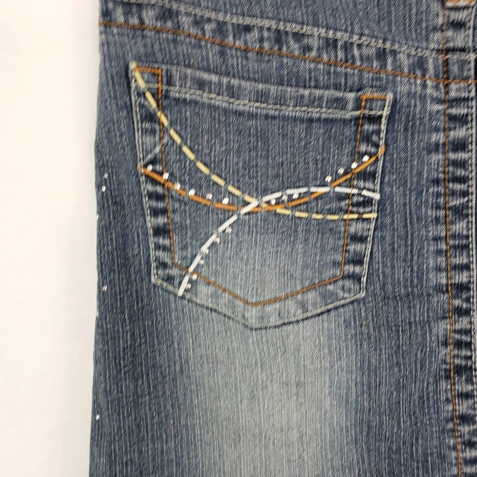 Minifalda Arizona Jean Denim Niñas Plus 10 1/2 Estrás Adornada Y2K Azul Foto 4 de 4