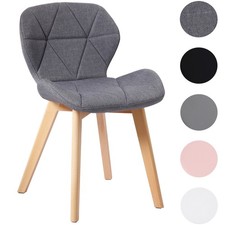 2x Living Dining Room Diamond Pattern Cushioned Padded Designer Chair Beech Legs