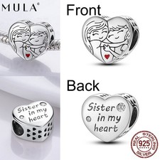 MULA 2026 European 925 Silver DIY Charm Enamel Sisters' Heart For Women Bracelet