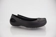 CROCS Women's Kadee Flats Size 7 Slingback Shoe Black Rubber Slip On Vented