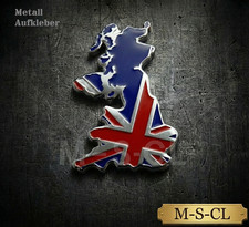 3D Metall Emblem Union Jack Großbritannien Karte UK Flagge Auto Aufkleber Badge