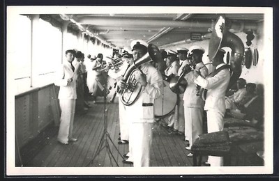 Foto-AK Passagierschiff SS Reliance, Konzert der Bordkapelle 