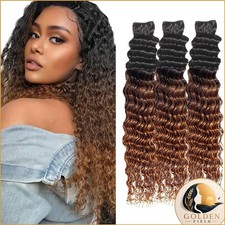 Fdola 18 20 22 Inch T1B/4/30 Deep Wave Human Hair Bundles Ombre Brown Brazilian