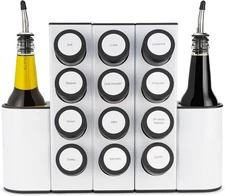 Prepdeck Chef Caddy Magnetic Spice Rack Pro Model With Jars, Oil Bottles, Labels